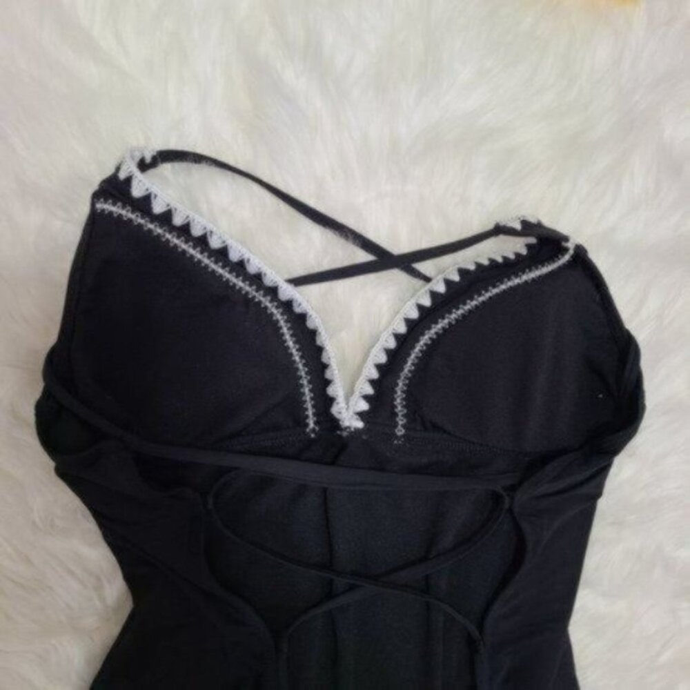 Bar III Women's black/White One-Piece Swimsuit Size L - Picture 7 of 12